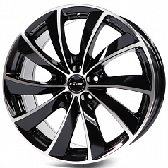 Диск R17 5x100 7,5J ET36 D63,3 Rial Lugano Diamond Black Front Polished